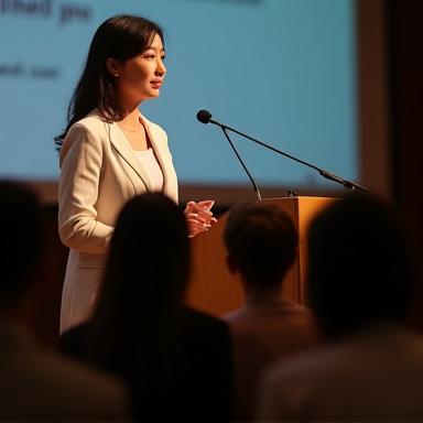 김초엽 작가가 강연하는 모습